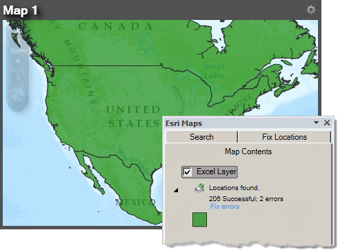 地图和“Esri Maps”面板